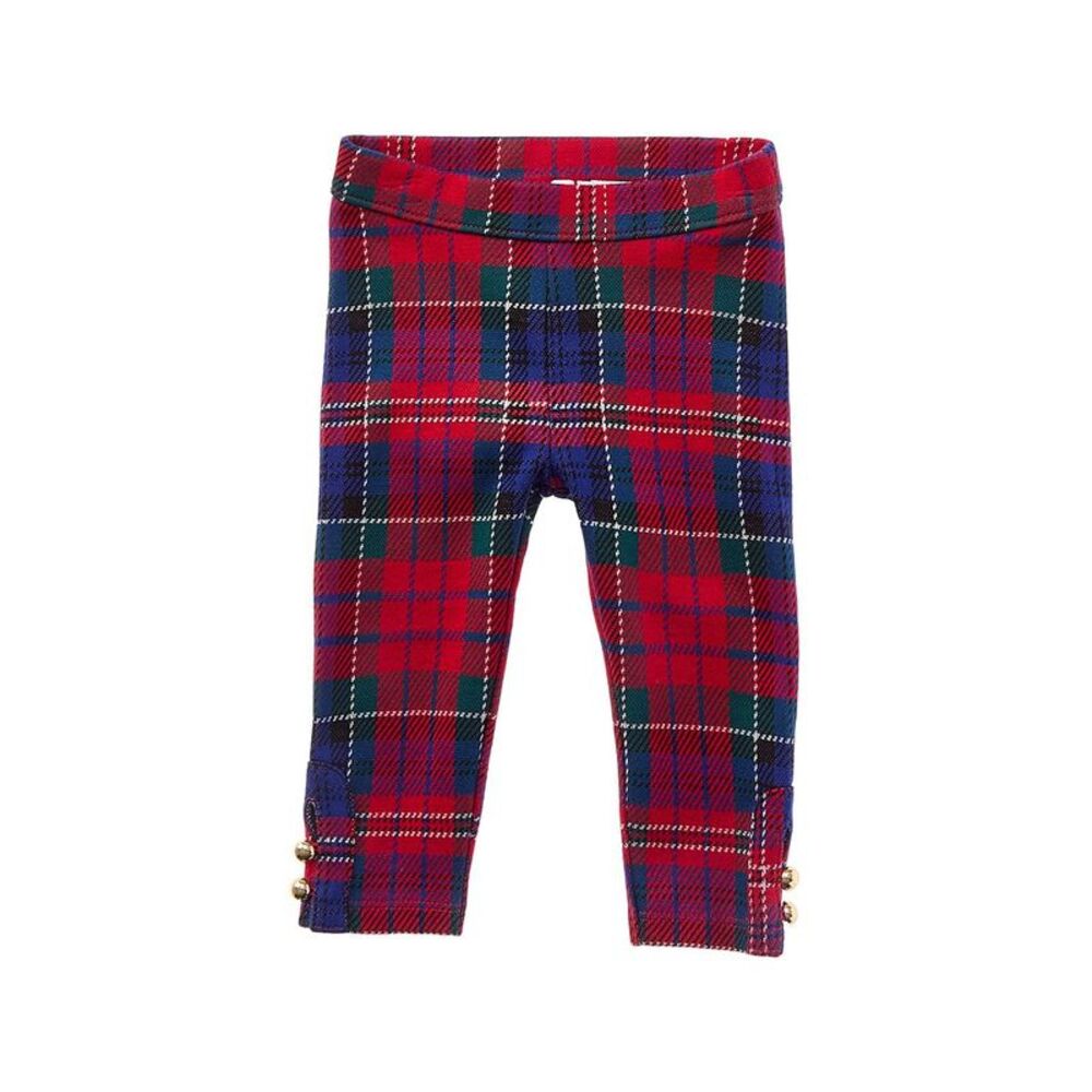 Janie And Jack Girls  Tartan Button Cuff Pant